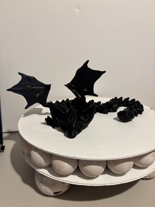 3D printed 18" Nightstone Dragon - Black