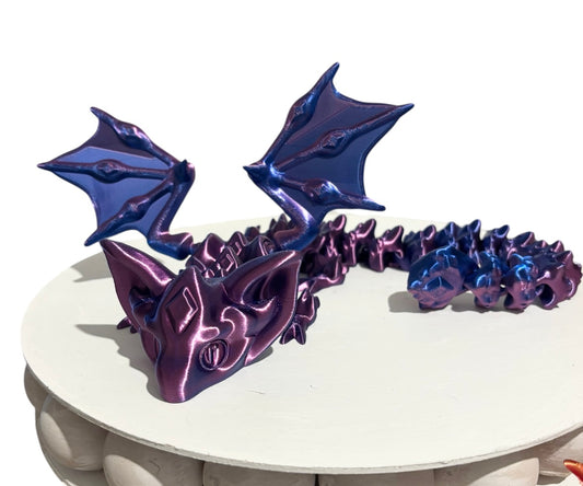 3D printed 18" Nightstone Dragon - Neon City