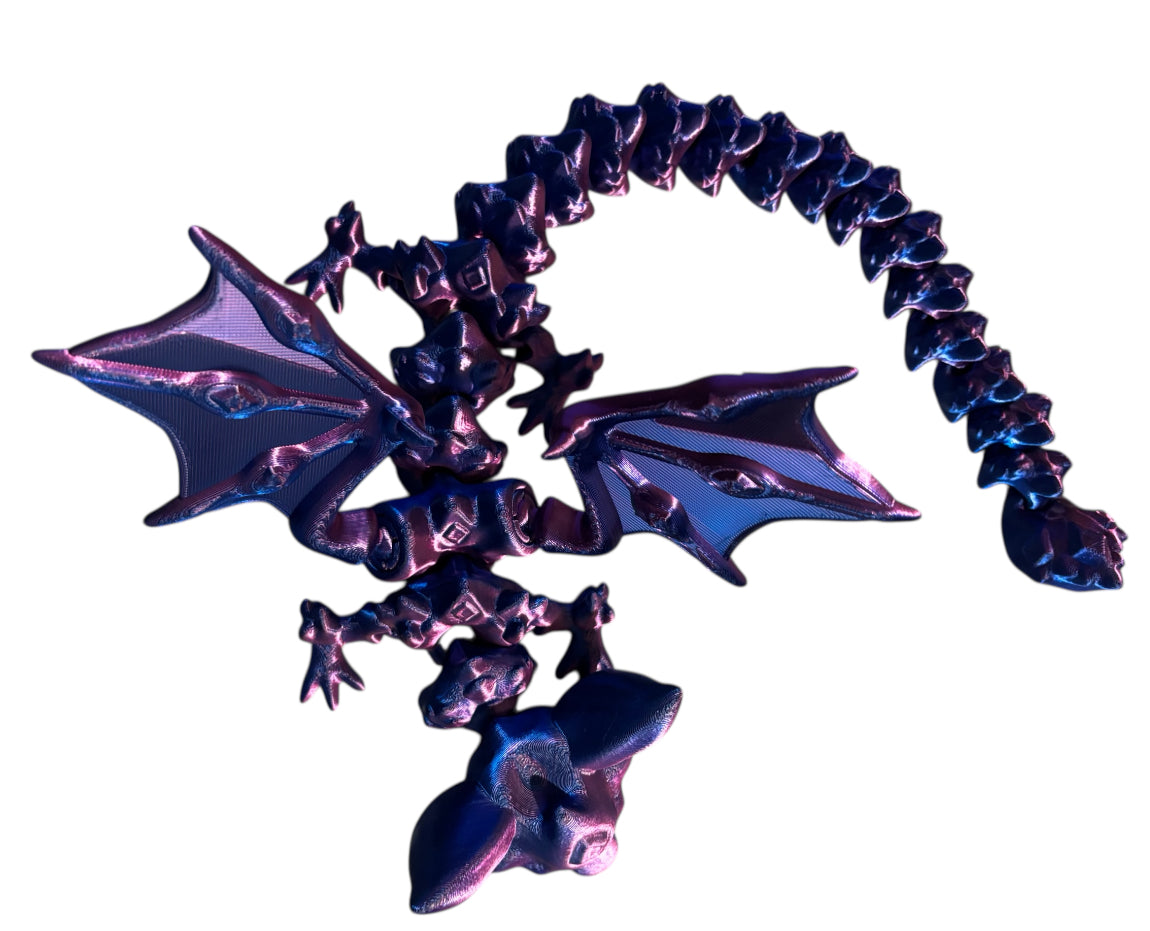 3D printed 18" Nightstone Dragon - Neon City