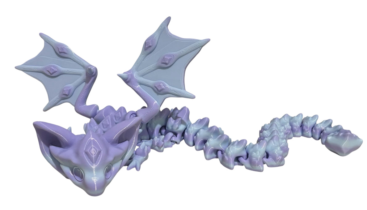 3D printed 18" Nightstone Dragon - Blueberry Bubblegum