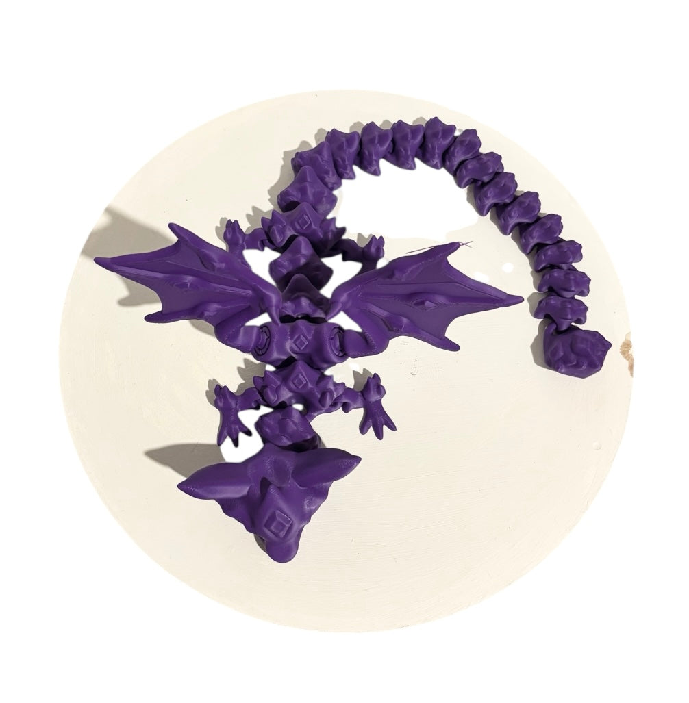 3D printed 18" Nightstone Dragon - Purple