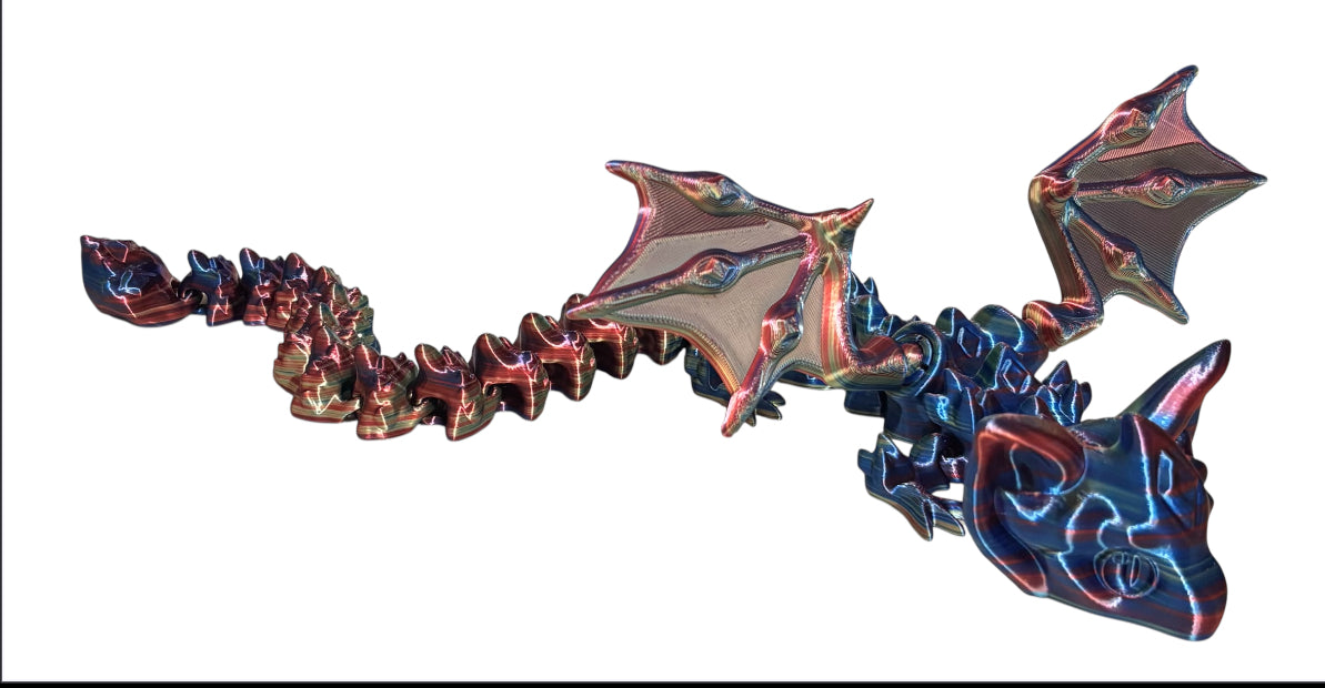 3D printed 18" Nightstone Dragon - Twilight