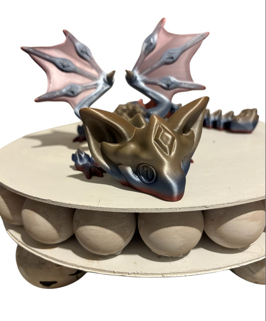 3D printed 18" Nightstone Dragon - Psychedelic Silk