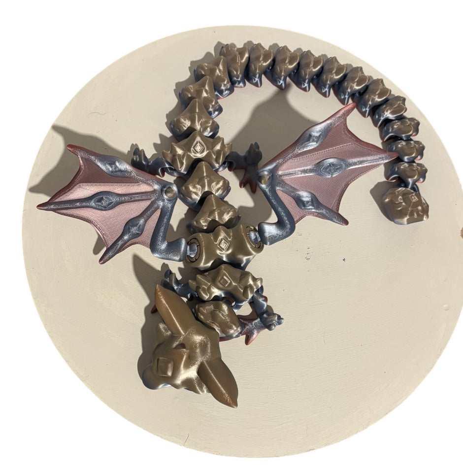 3D printed 18" Nightstone Dragon - Psychedelic Silk