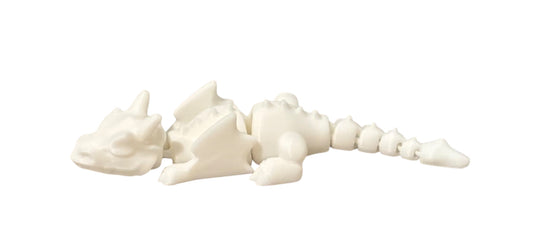 3D printed Lazy Dragon - 8-1/4" - White
