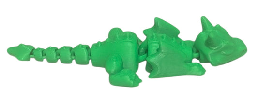 3D printed Lazy Dragon - 8-1/4" - Green