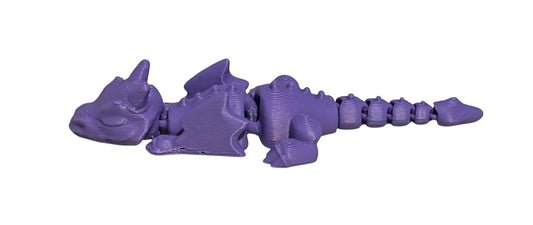 3D printed Lazy Dragon - 8-1/4" - Purple