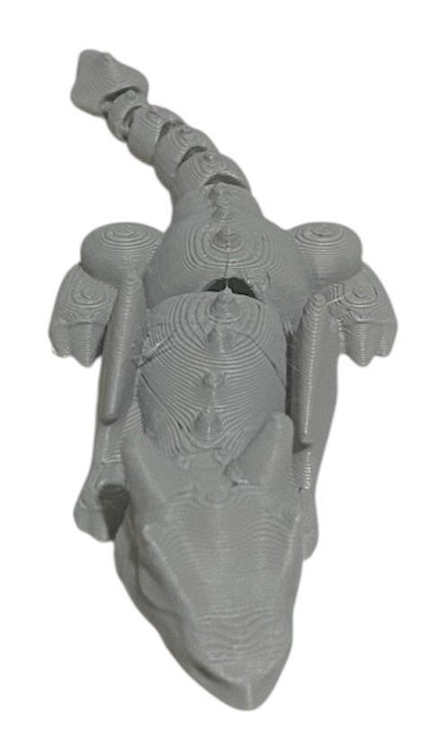 3D printed 4" Lazy Dragon Gray