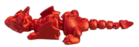 3D printed 4" Lazy Dragon Candy Red