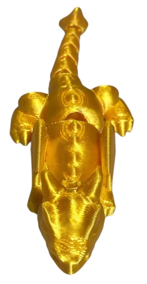 3D printed 4" Lazy Dragon, Gold Silk