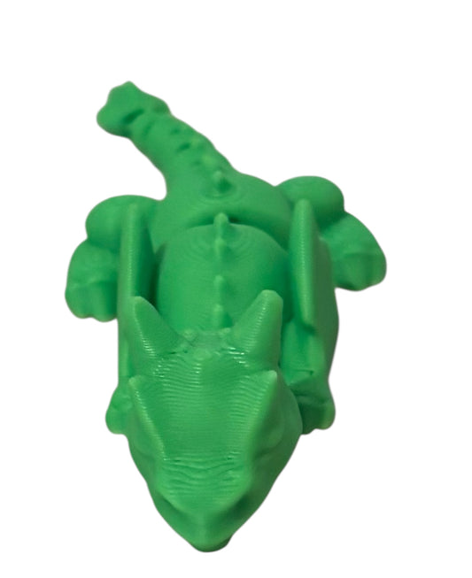 3D printed 4" Lazy Dragon Lime Green