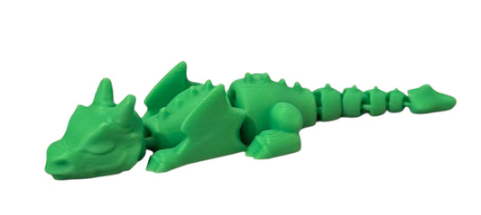 3D printed Lazy Dragon - 8-1/4" - Light Green