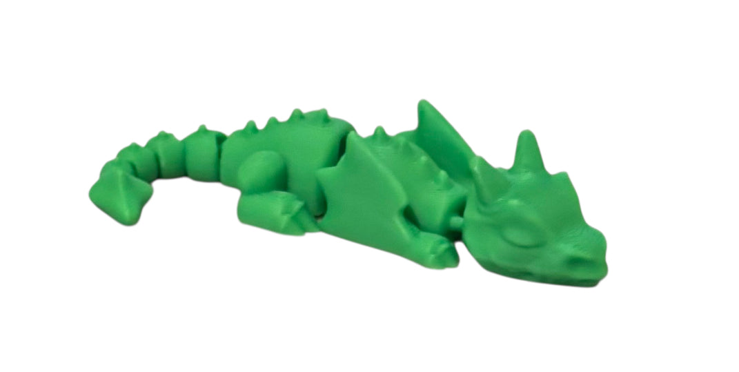 3D printed Lazy Dragon - 8-1/4" - Light Green