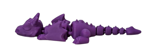 3D printed Lazy Dragon - 8-1/4" - Purple