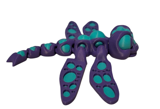 3D printed 5" Dragonfly - Purple / Turquoise