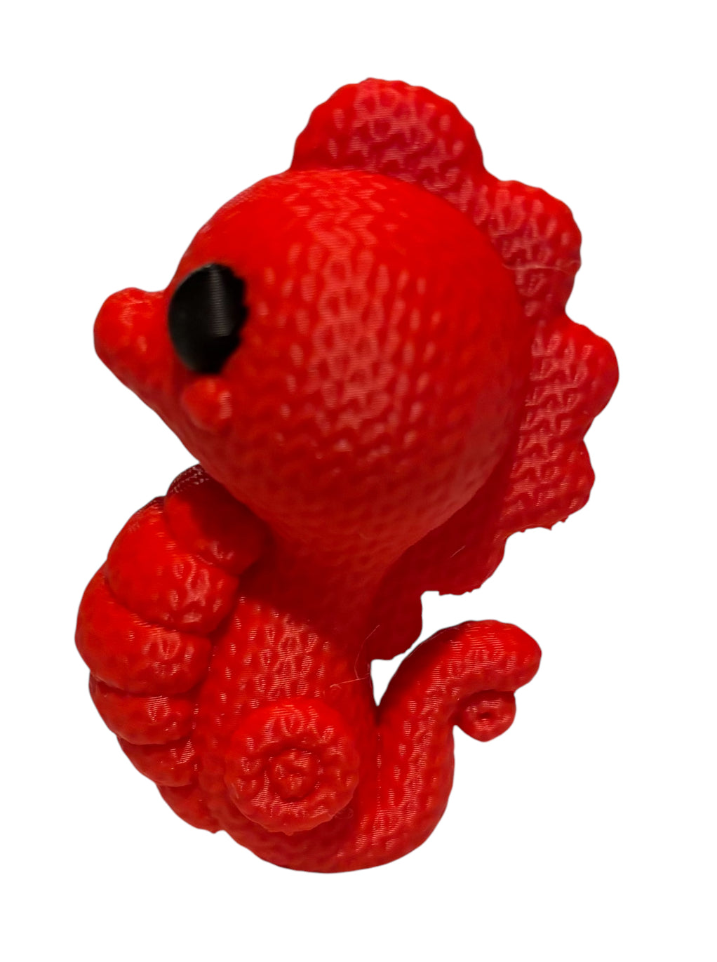 3D printed 4" Knitted Seahorse Red / Black