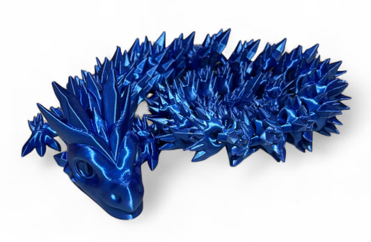 3D printed 24" Crystal Dragon - Blue Silk