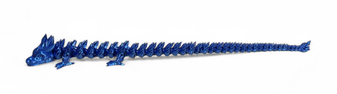 3D printed 24" Crystal Dragon - Blue Silk