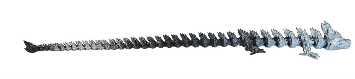 3D printed 24" Crystal Dragon - Black / White