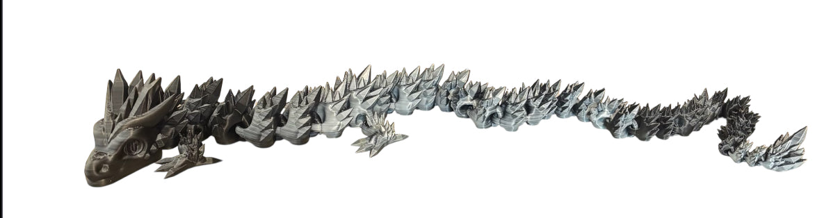 3D printed 24" Crystal Dragon - Black / White