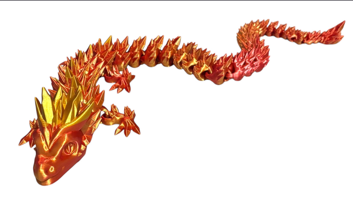 3D printed 24" Crystal Dragon - Red / Gold