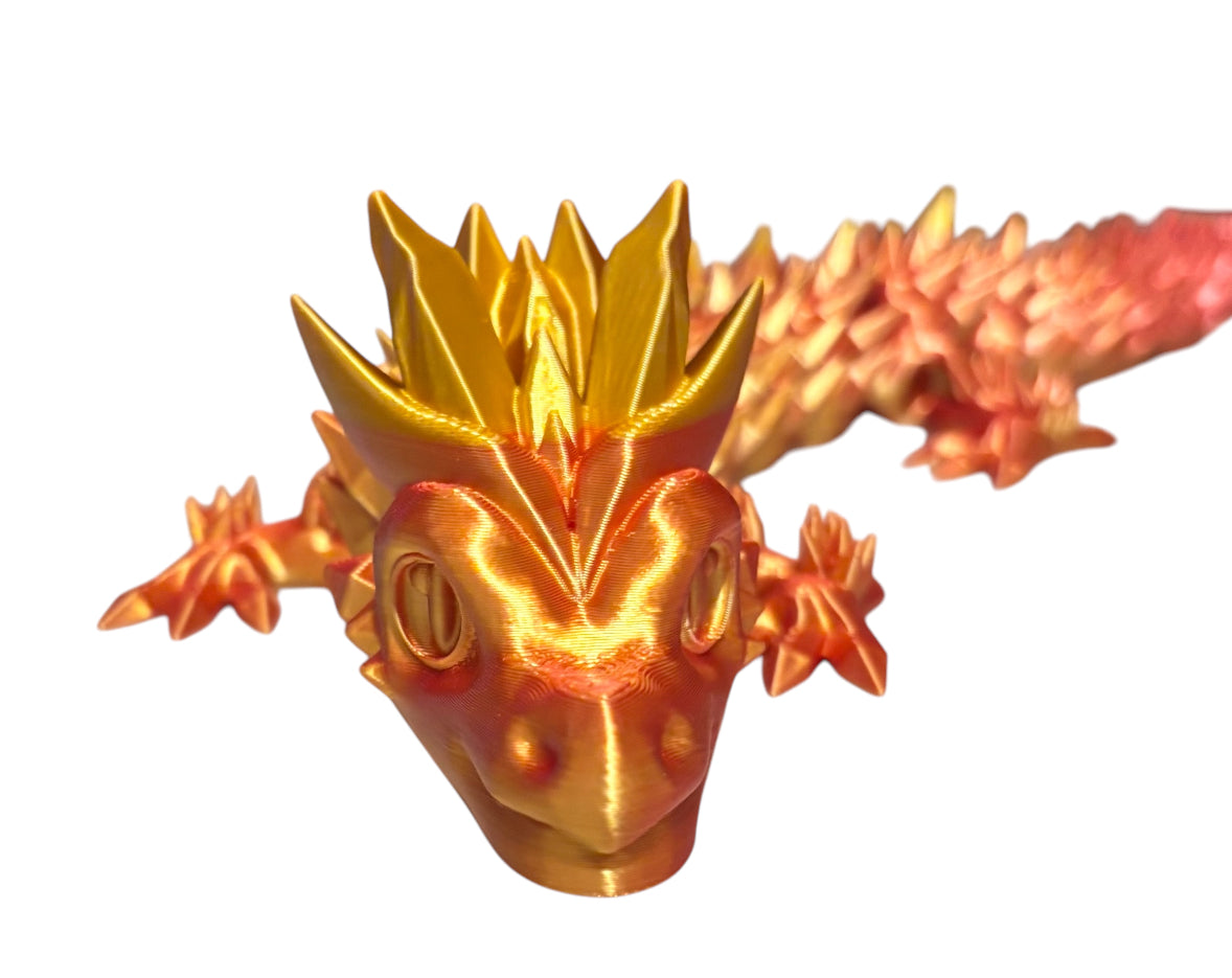 3D printed 24" Crystal Dragon - Red / Gold