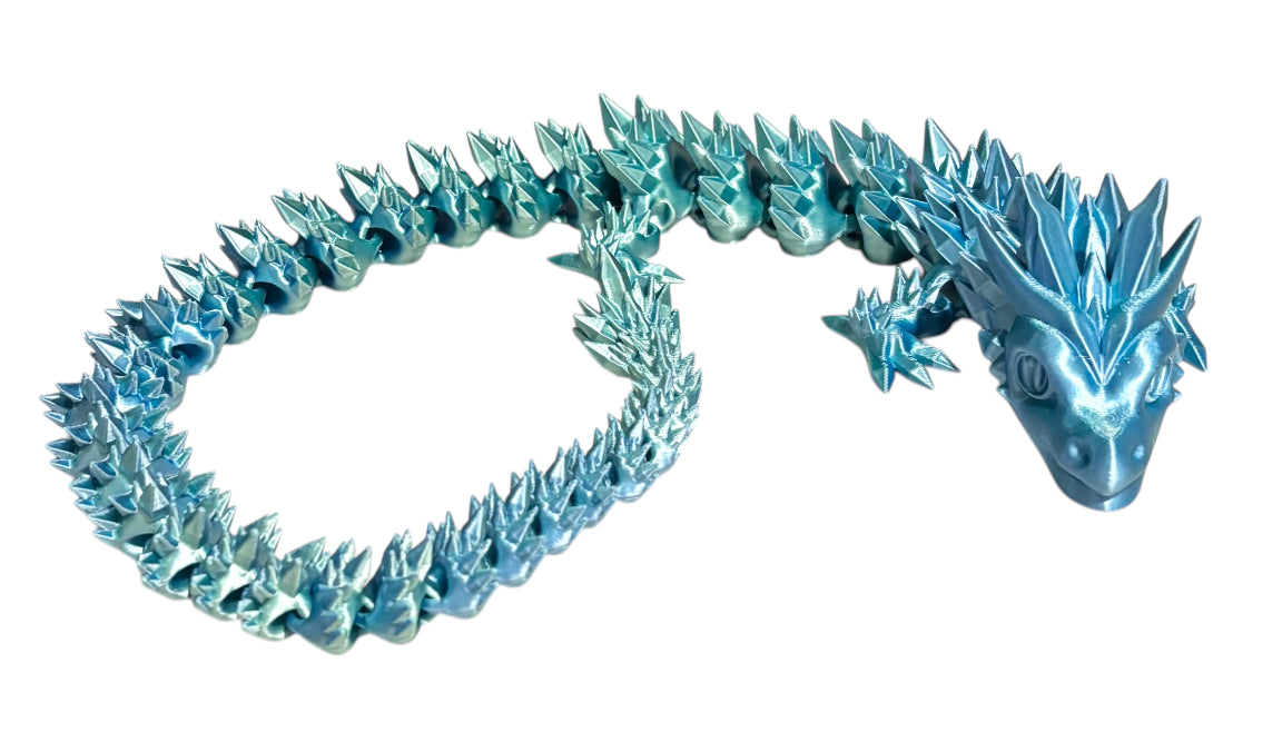 3D printed 24" Crystal Dragon - Blue / Green