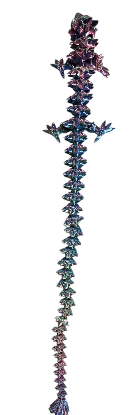 3D printed 24" Crystal Dragon - Blue / Green / Purple