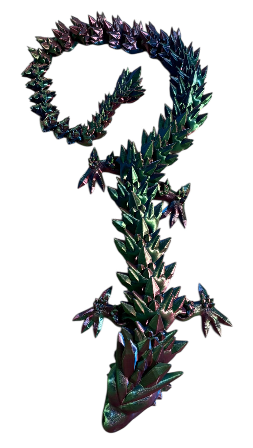 3D printed 24" Crystal Dragon - Blue / Green / Purple