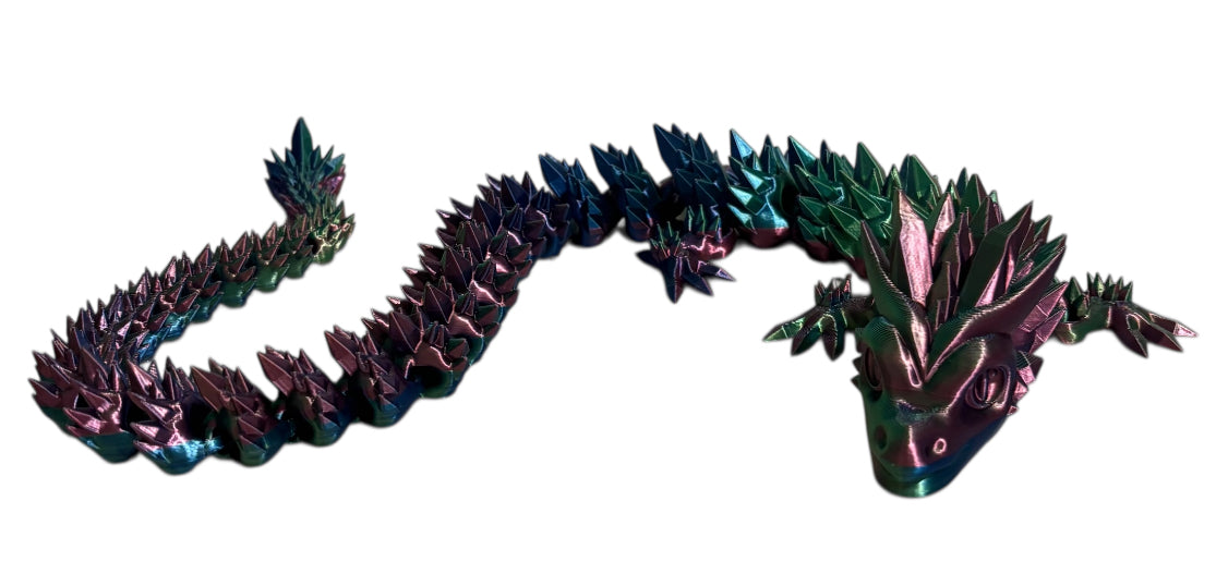 3D printed 24" Crystal Dragon - Blue / Green / Purple