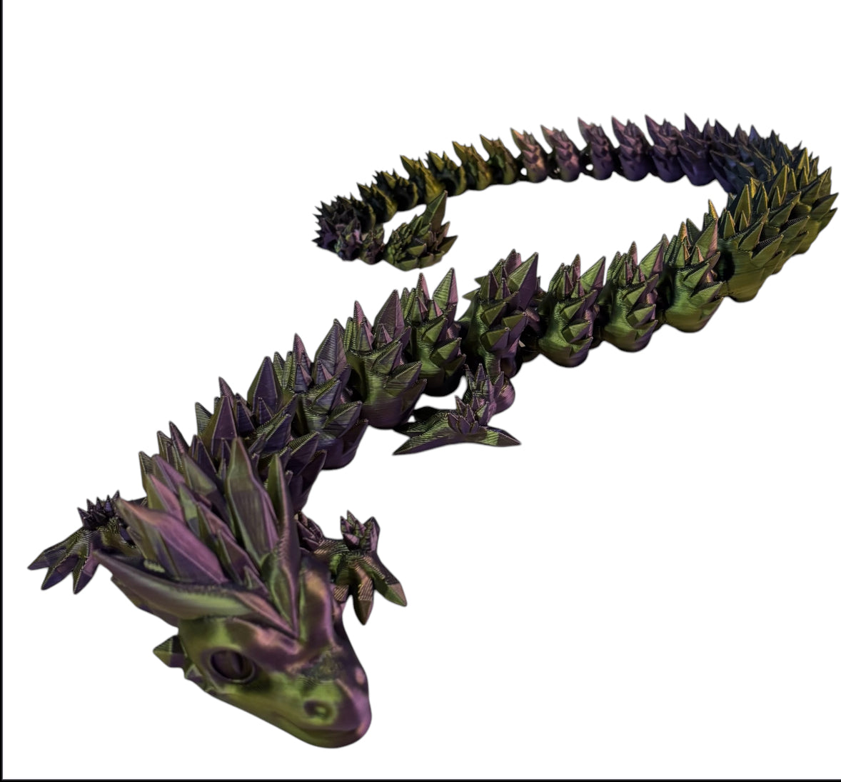 3D printed 24" Crystal Dragon - Black / Gold / Purple