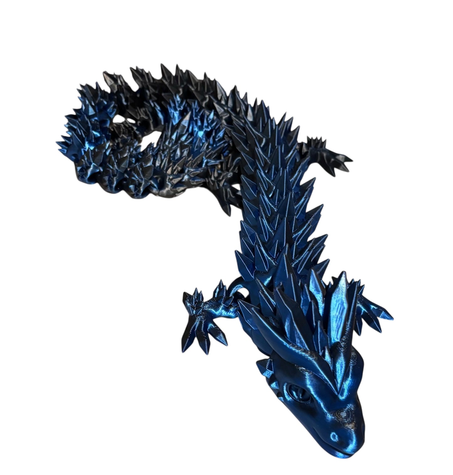 3D printed 24" Crystal Dragon - Black / Blue