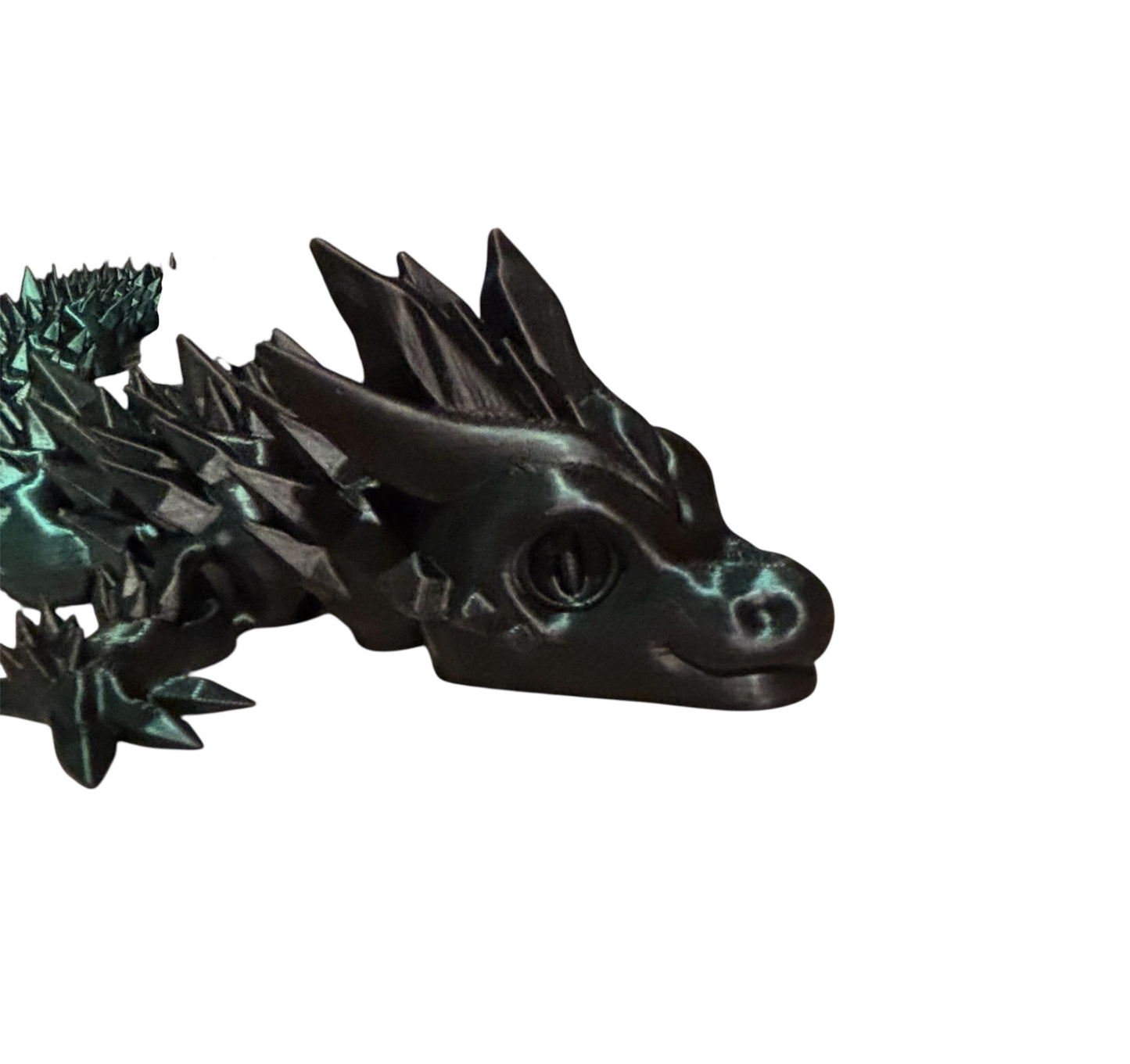3D printed 24" Crystal Dragon - Black / Green