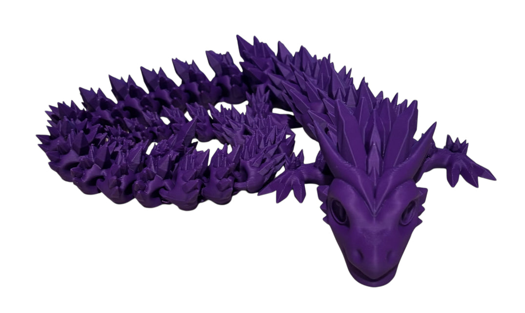 3D printed 24" Crystal Dragon - Dark Purple