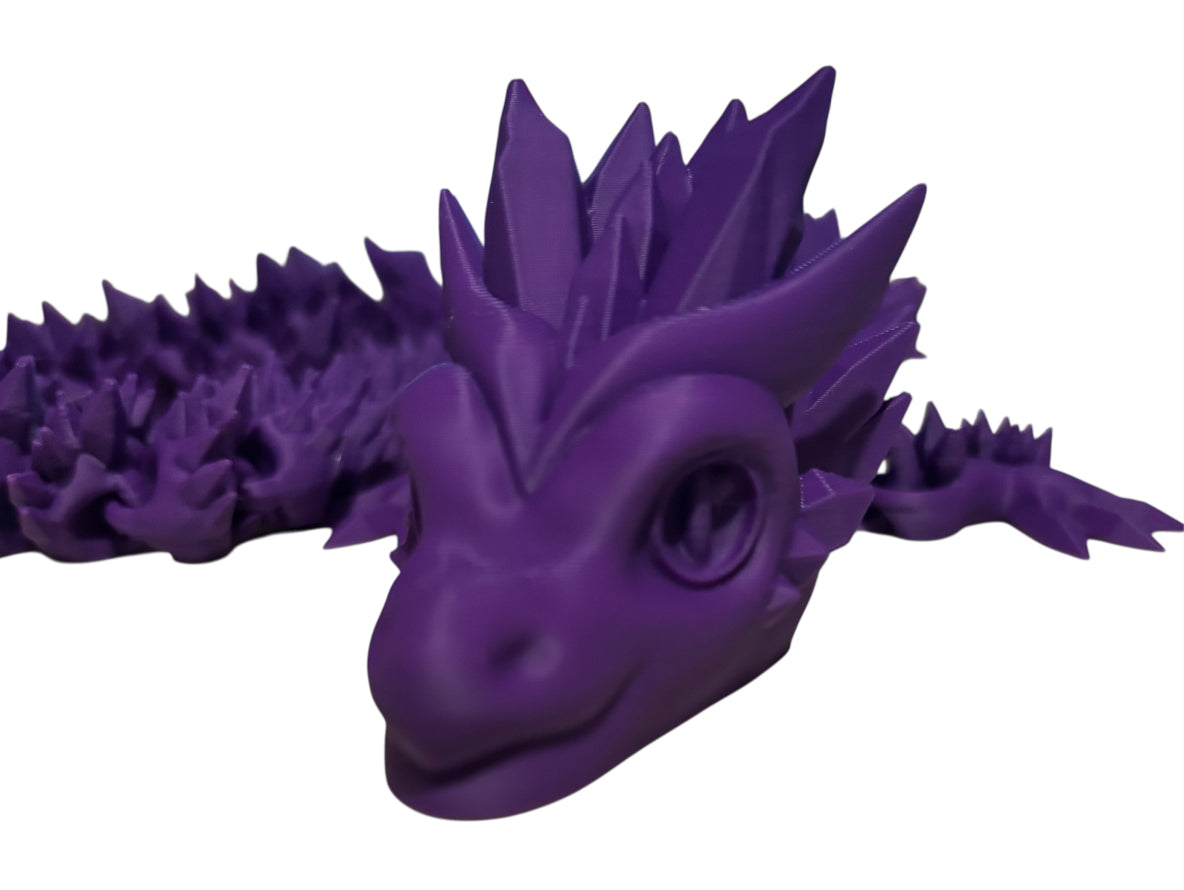 3D printed 24" Crystal Dragon - Dark Purple