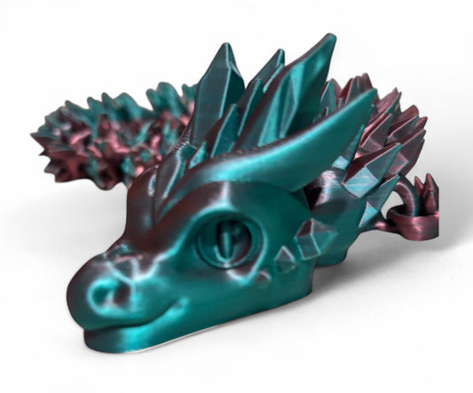 3D printed 24" Crystal Dragon - Blue, Green, Coral