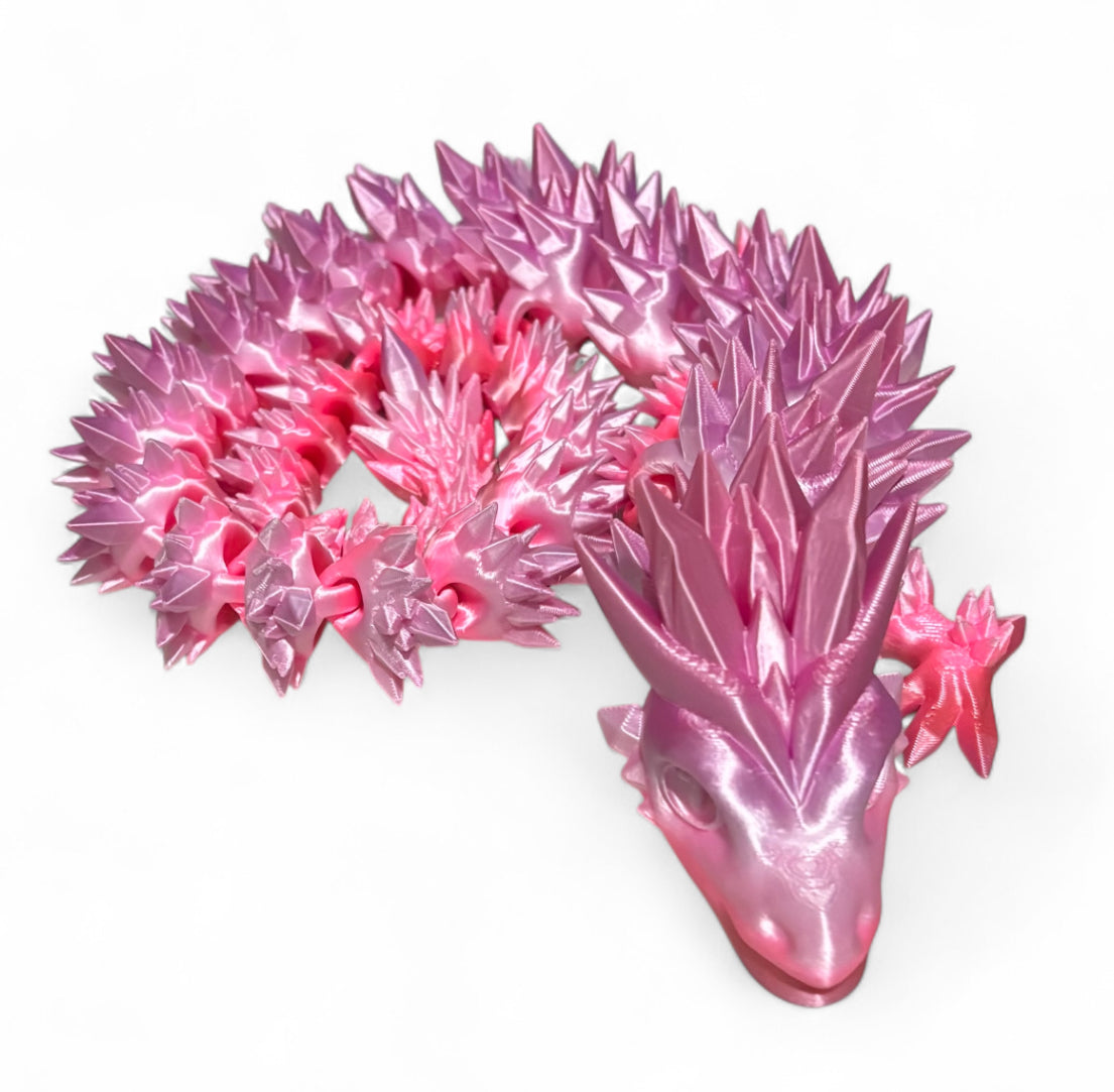 3D printed 24" Crystal Dragon - Peach Blush