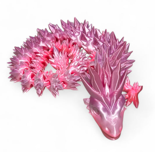 3D printed 24" Crystal Dragon - Peach Blush