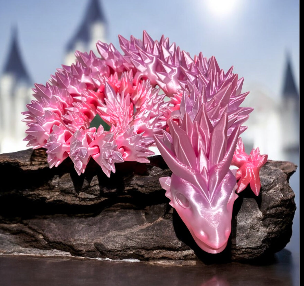3D printed 24" Crystal Dragon - Peach Blush