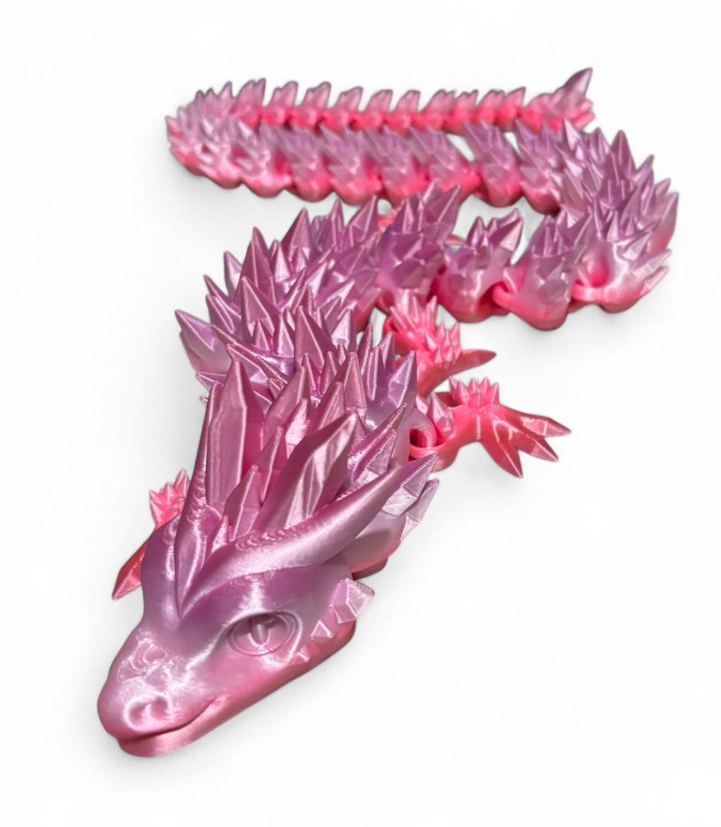 3D printed 24" Crystal Dragon - Peach Blush
