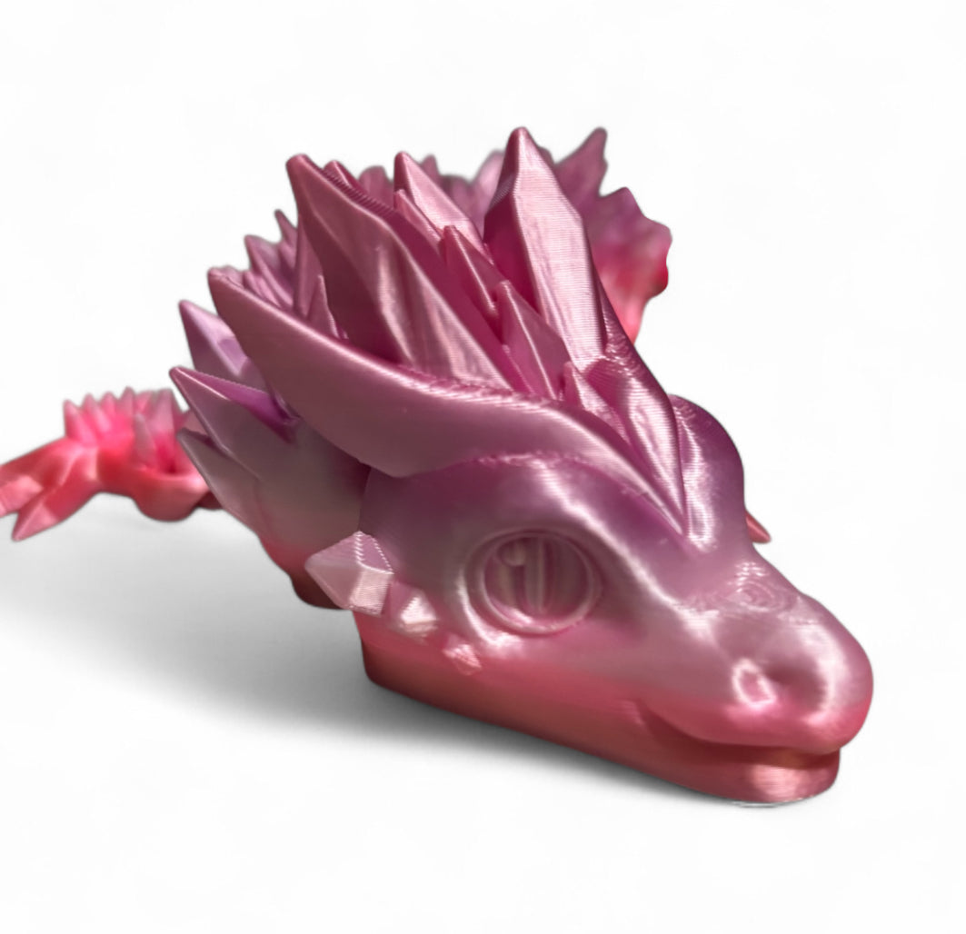 3D printed 24" Crystal Dragon - Peach Blush