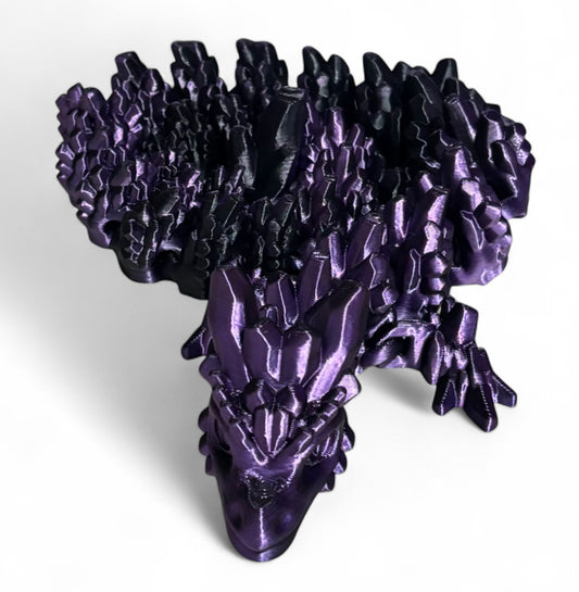 3D printed 24" Stone Dragon - Purple/Black