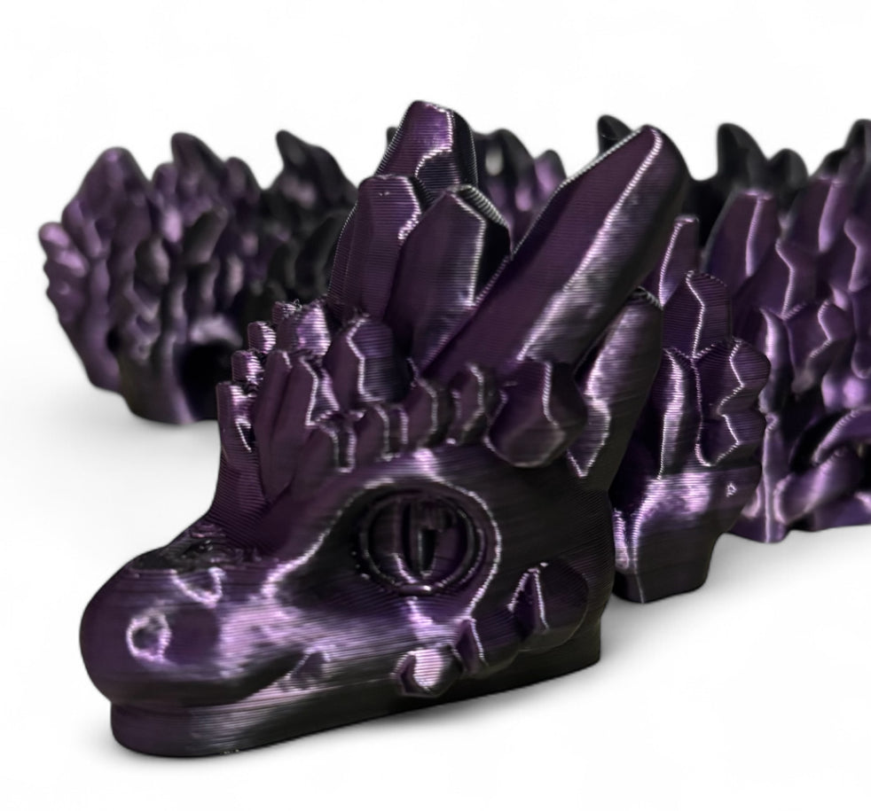 3D printed 24" Stone Dragon - Purple/Black