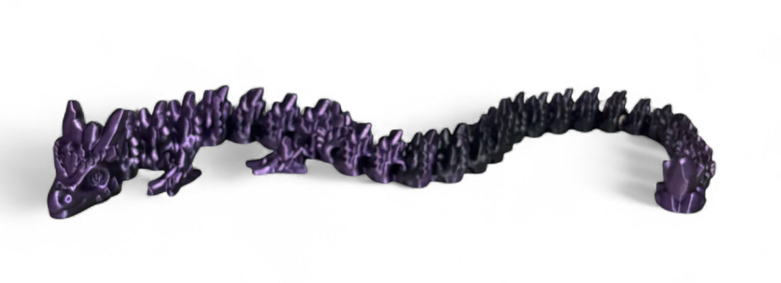 3D printed 24" Stone Dragon - Purple/Black