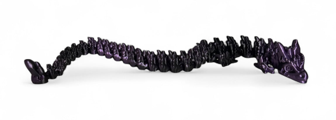 3D printed 24" Stone Dragon - Purple/Black