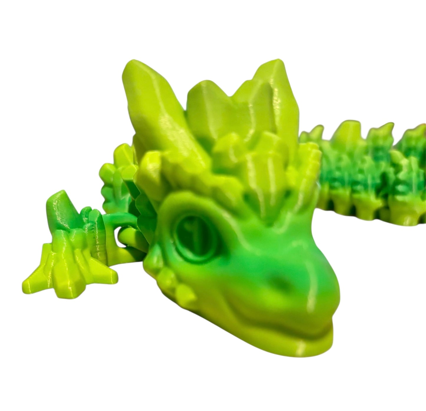 3D printed 24" Stone Dragon - Lime Green