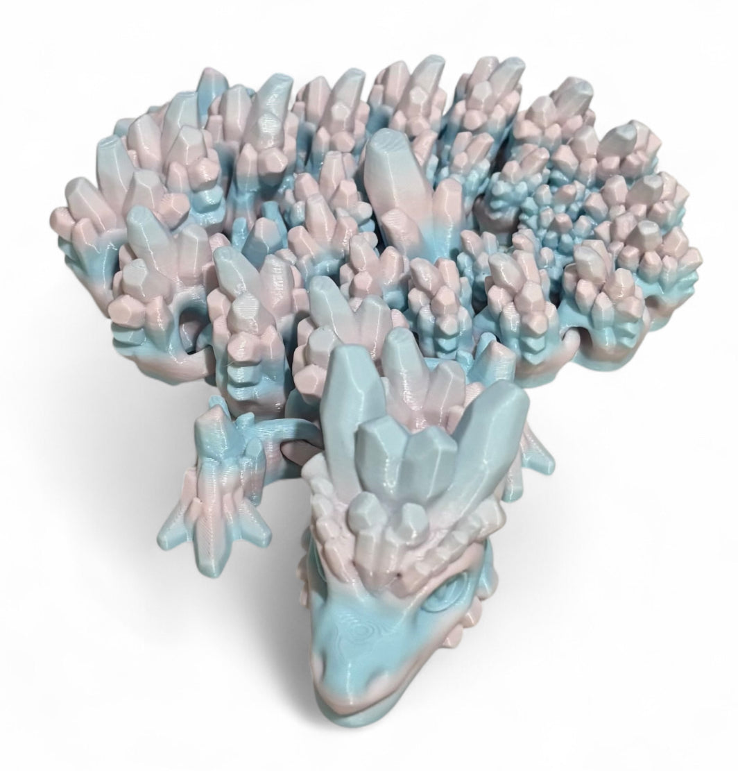 3D printed 24" Stone Dragon - Cotton Candy