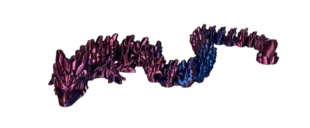 3D printed 24" Stone Dragon - Red / Blue