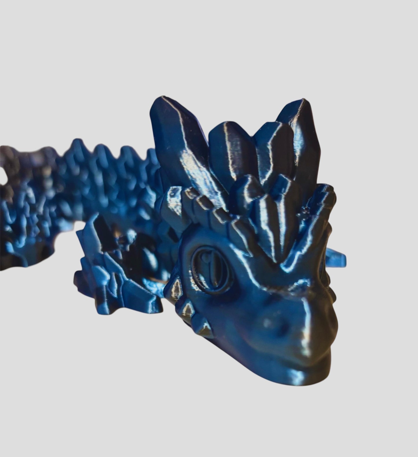 3D printed 24" Stone Dragon - Black/Blue