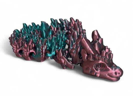 3D printed 24" Stone Dragon - Blue/Green, Coral
